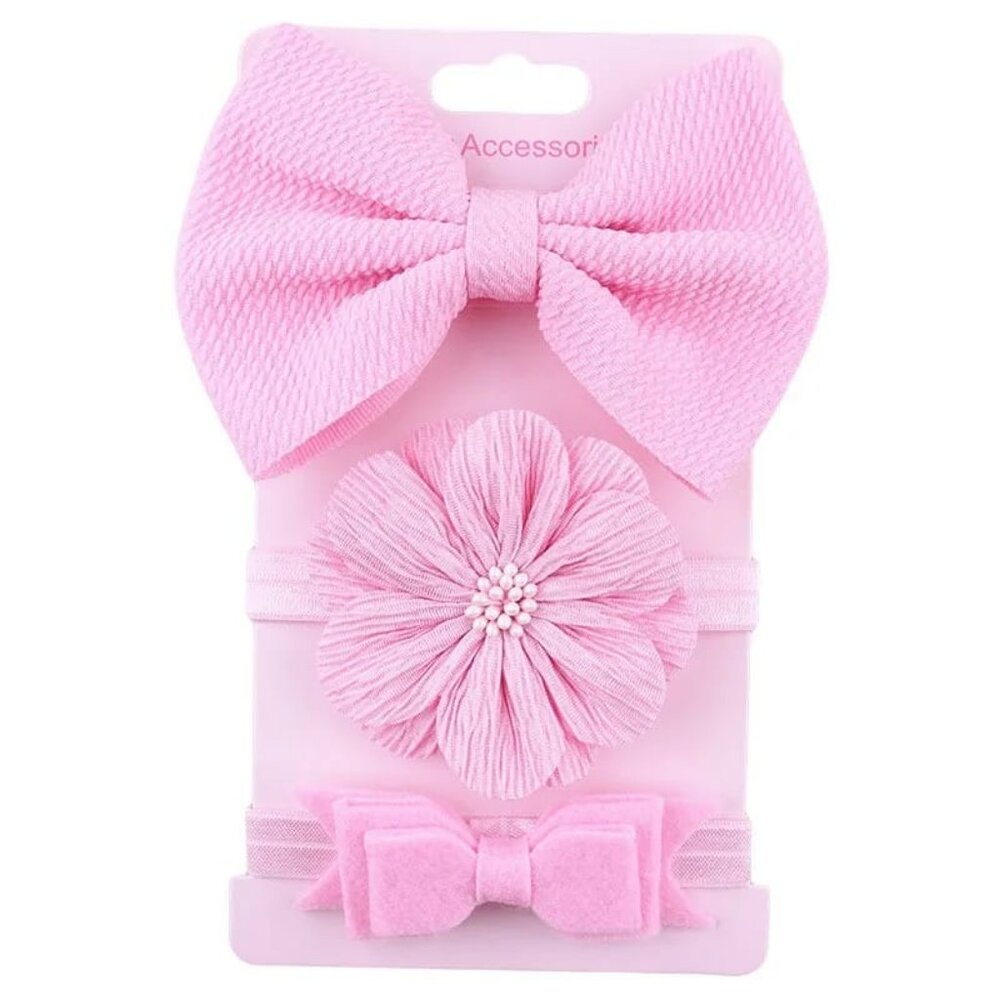 NEW - 3 Pcs Set baby Girls Headbands - Bows Baby Girl Headband - Big headbands